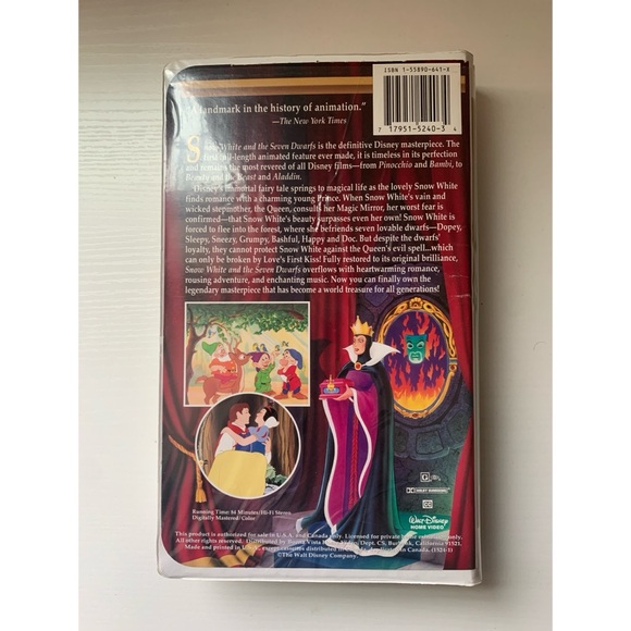 Disney Snow White VHS - Picture 2 of 4